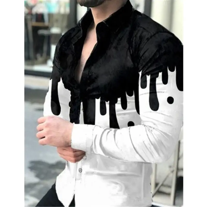 3D Digital Printed Long Sleeve Shirt for Men Large - Image 28