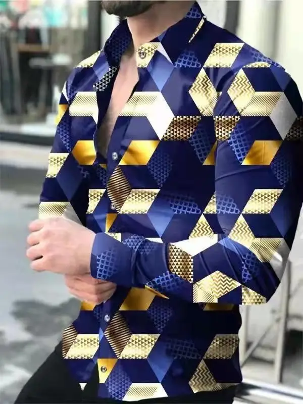 3D Digital Printed Long Sleeve Shirt for Men Large - Image 29