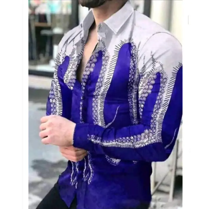 3D Digital Printed Long Sleeve Shirt for Men Large - Image 34