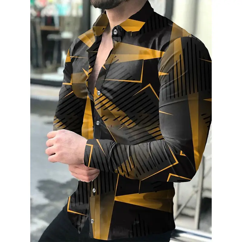 3D Digital Printed Long Sleeve Shirt for Men Large - Image 38