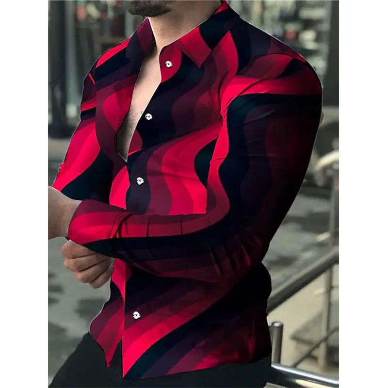 3D Digital Printed Long Sleeve Shirt for Men Large - Image 39