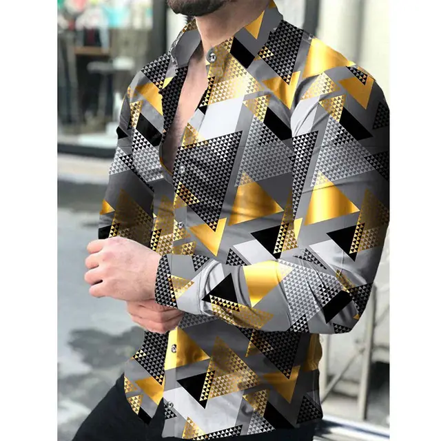 3D Digital Printed Long Sleeve Shirt for Men Large - Image 40