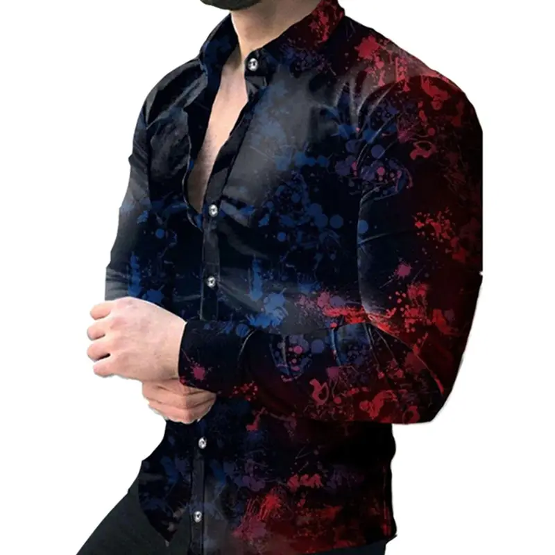 3D Digital Printed Long Sleeve Shirt for Men Large - Image 6