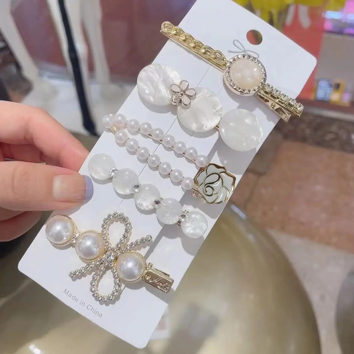 Chanel Style Pearl Feather Hairpin for Women