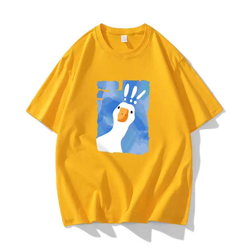 NASA Printed Yellow T-Shirt for Women Loose Cotton 2023