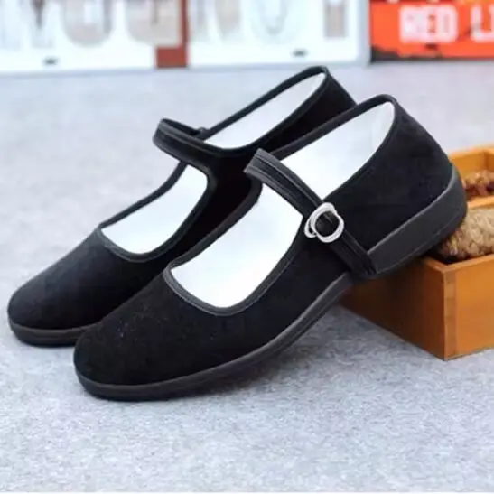 Spring New Old Beijing Cloth Shoes Women's Shoes Etiquette Shoes Single-layer Shoes Comfortable Breathable Work Shoes with Buckle Non-slip Soft Sole - Image 3