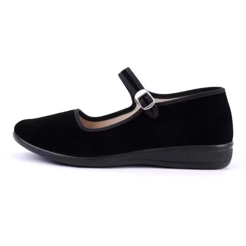 Spring New Old Beijing Cloth Shoes Women's Shoes Etiquette Shoes Single-layer Shoes Comfortable Breathable Work Shoes with Buckle Non-slip Soft Sole - Image 5