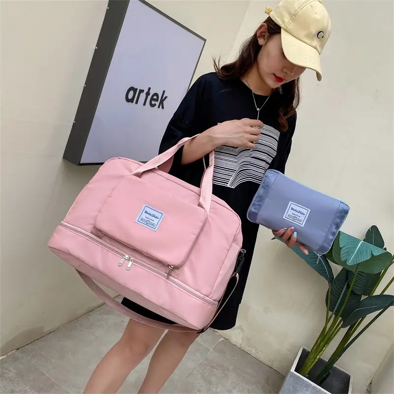 Foldable Travel Bag Blue Large Capacity Foldable Storage - Image 10