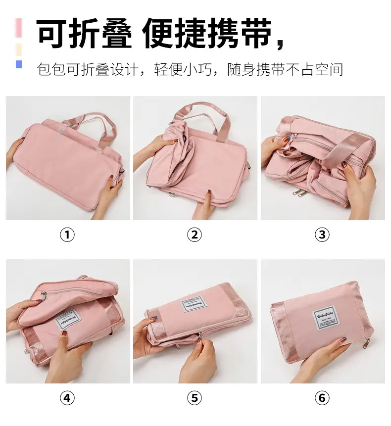 Foldable Travel Bag Blue Large Capacity Foldable Storage — feature 3