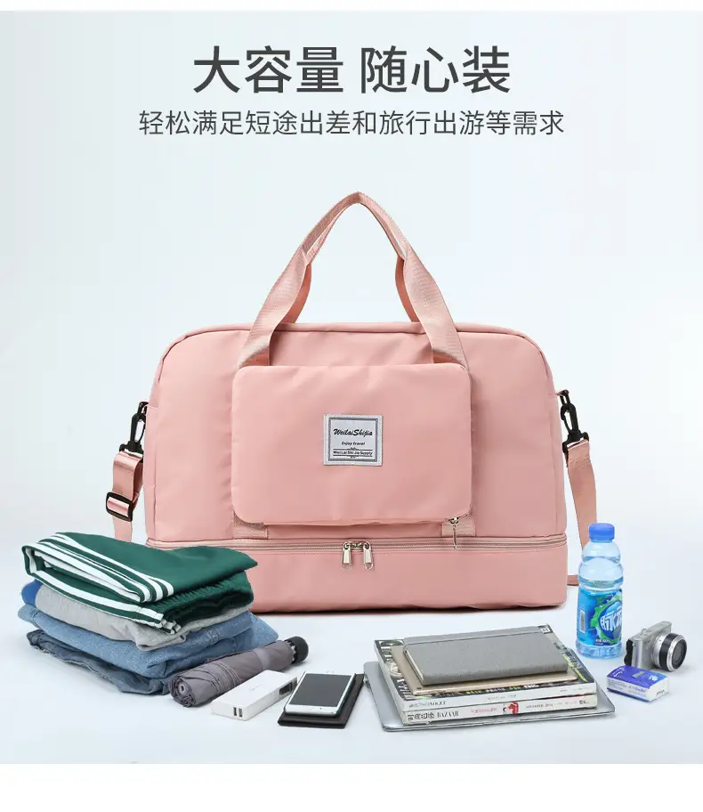 Foldable Travel Bag Blue Large Capacity Foldable Storage — feature 4