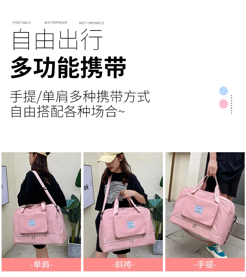 Foldable Travel Bag Blue Large Capacity Foldable Storage — feature 7