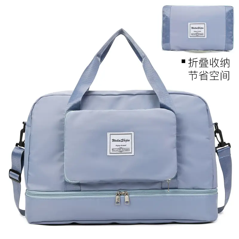 Foldable Travel Bag Blue Large Capacity Foldable Storage - Image 6