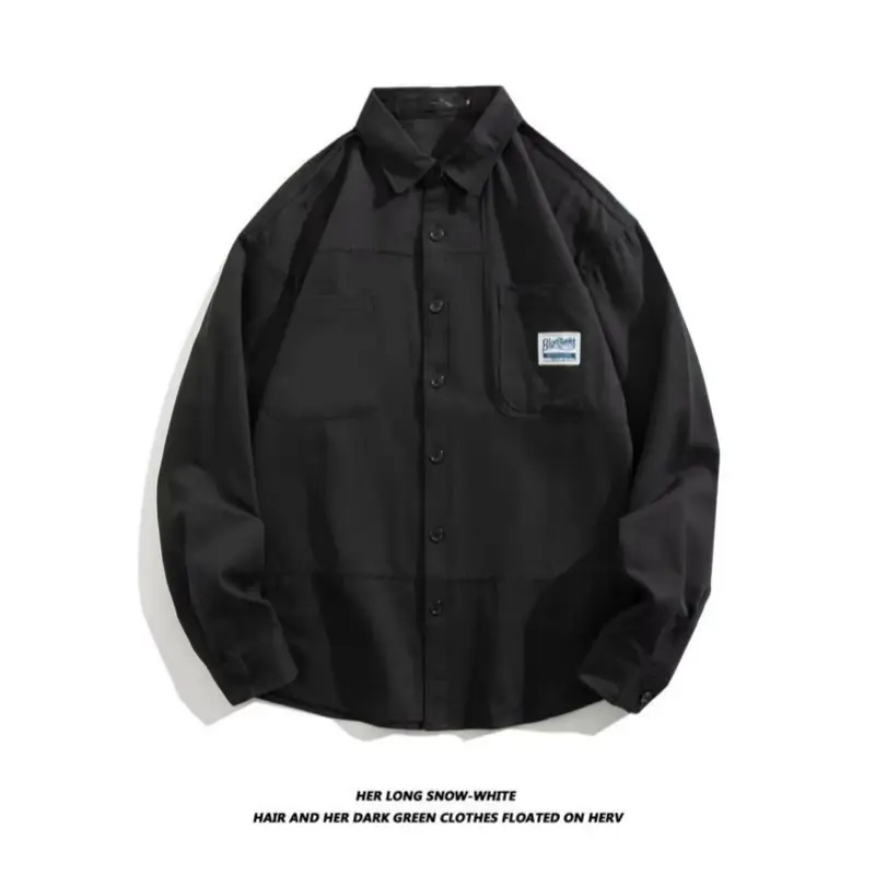 Men's Long Sleeve Cotton Shirt Tan Button Front - Image 6
