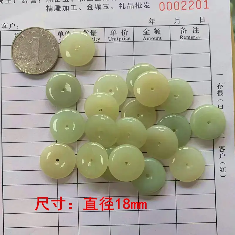 Natural A-Grade Hetian Jade Buckle 20mm Silver Inlay - Image 2