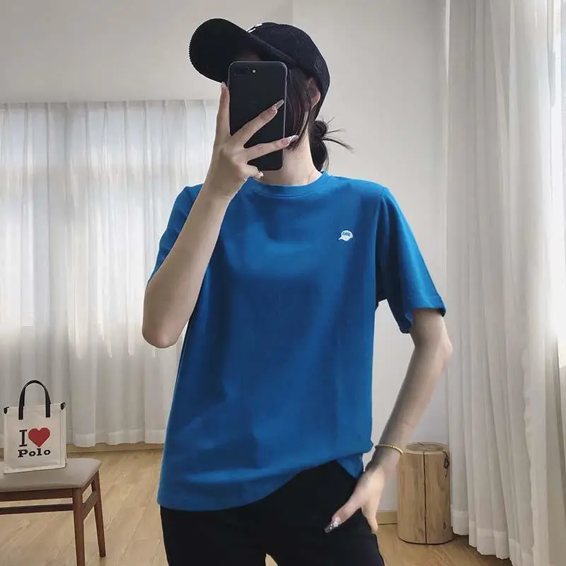 Women Light Grey Short Sleeve T-Shirt Summer 2025