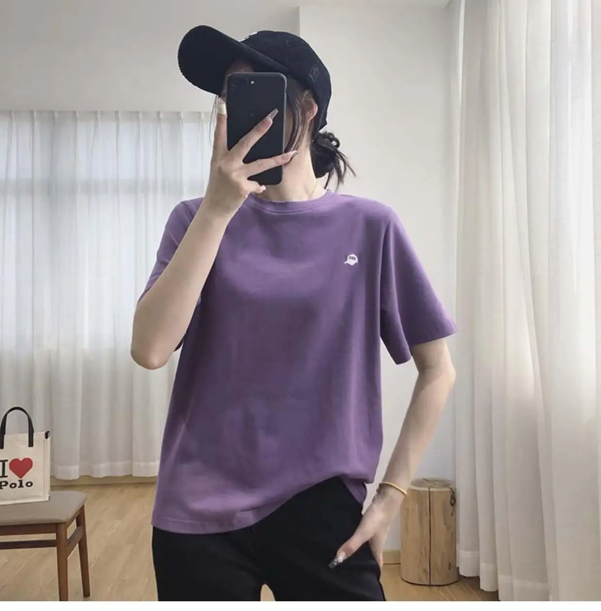 Women Light Grey Short Sleeve T-Shirt Summer 2025 — feature 12