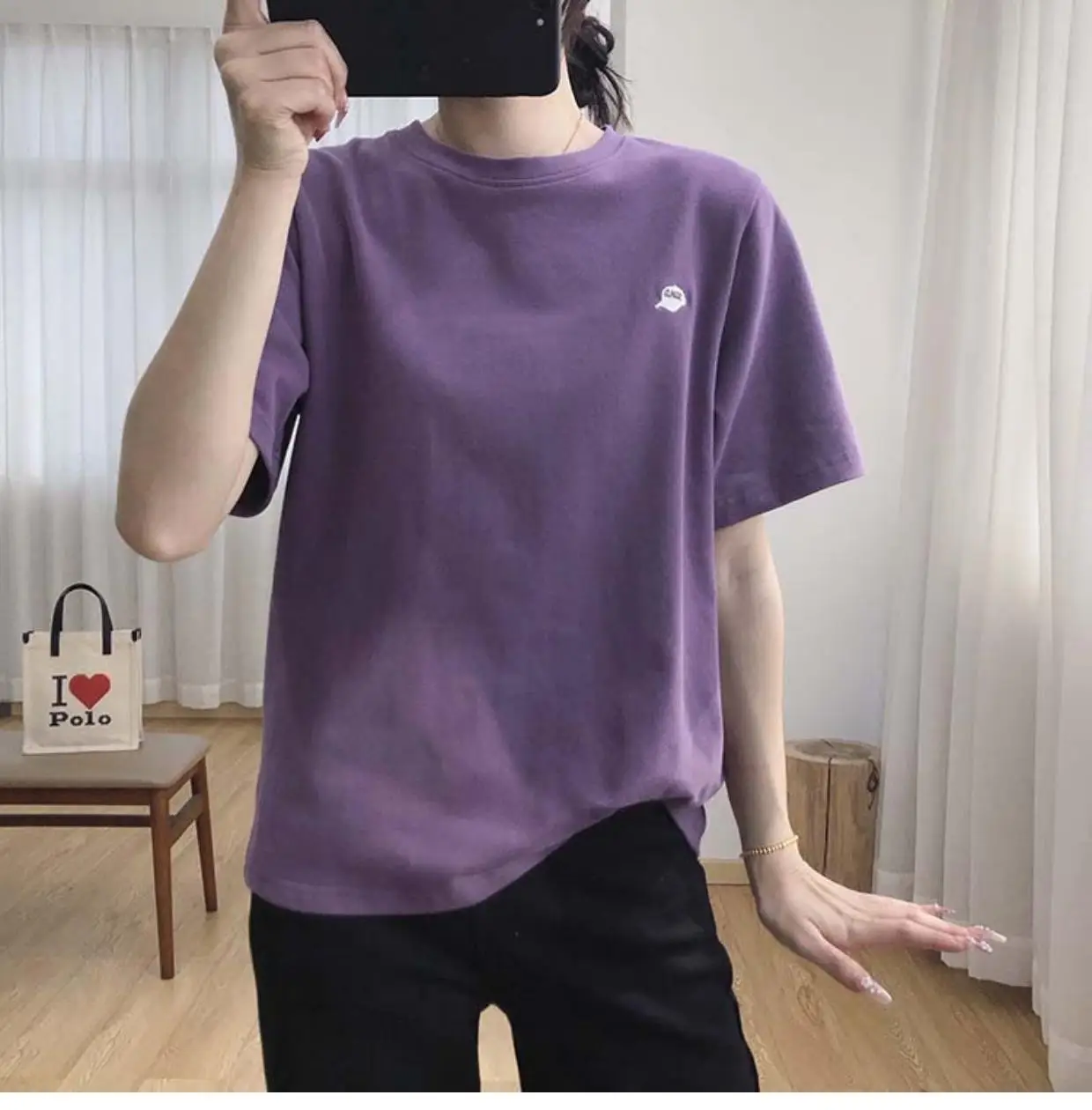 Women Light Grey Short Sleeve T-Shirt Summer 2025 — feature 14