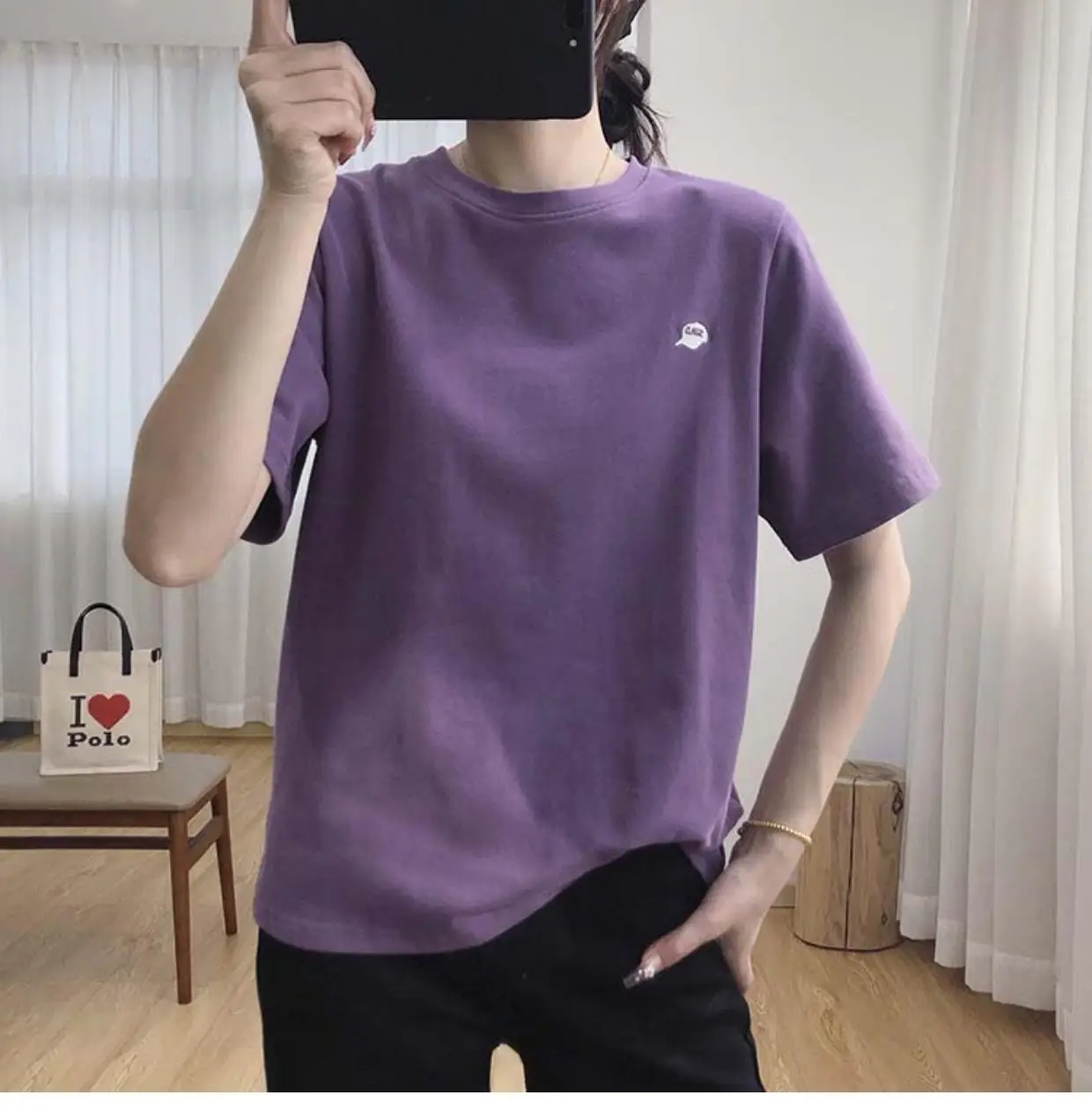 Women Light Grey Short Sleeve T-Shirt Summer 2025 — feature 15