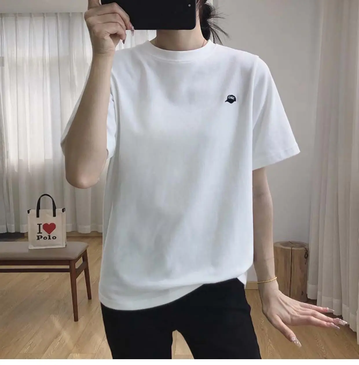 Women Light Grey Short Sleeve T-Shirt Summer 2025 — feature 28