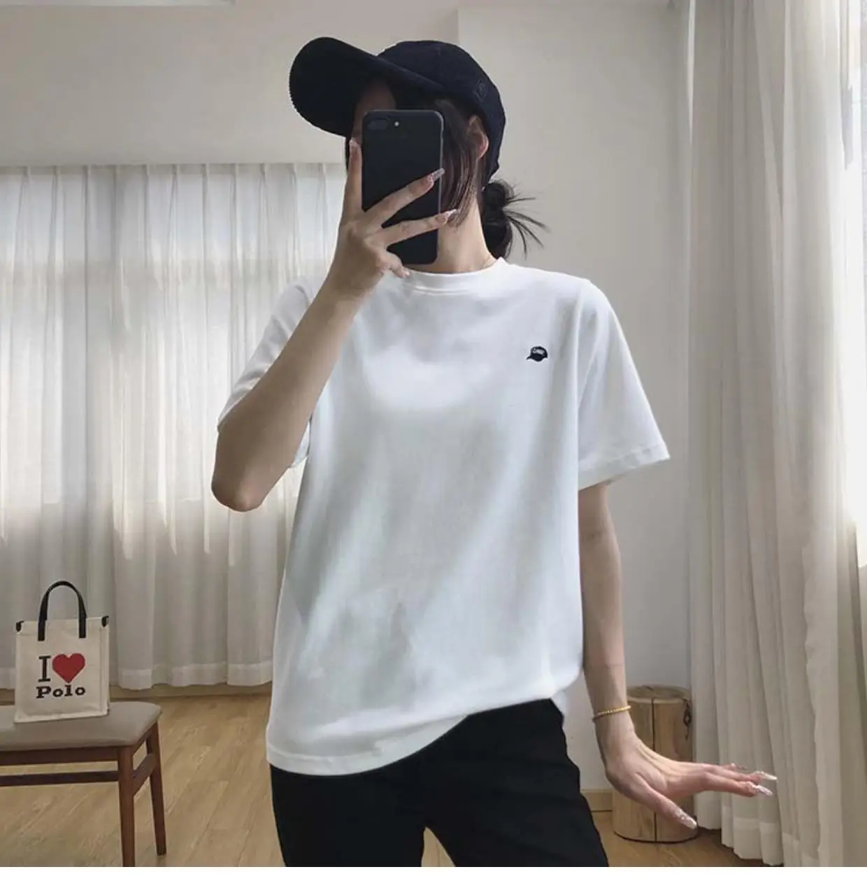 Women Light Grey Short Sleeve T-Shirt Summer 2025 — feature 8