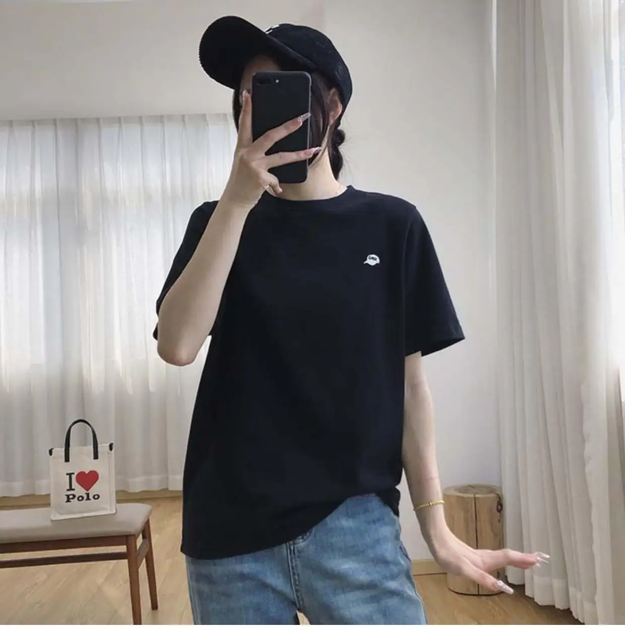 Women Light Grey Short Sleeve T-Shirt Summer 2025 — feature 9
