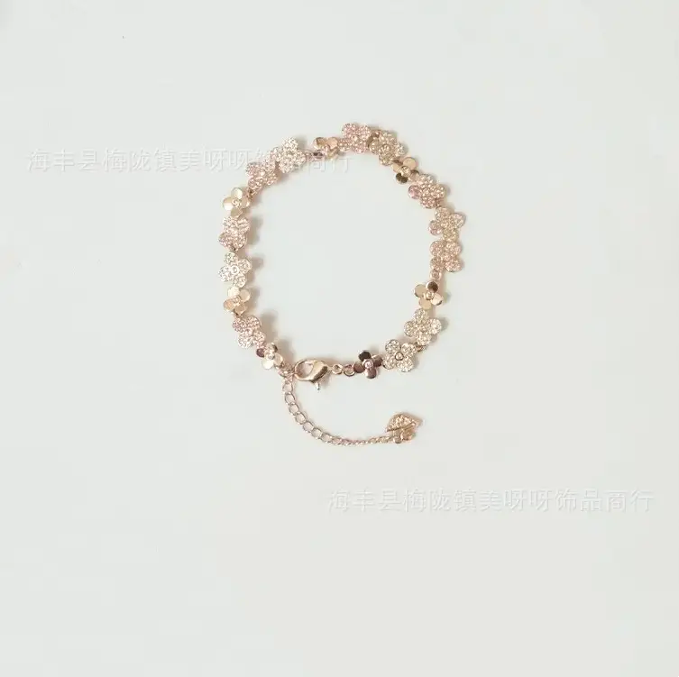 Sweet Plum Blossom Swarovski Flower Bracelet for Women Rose Gold - Image 7