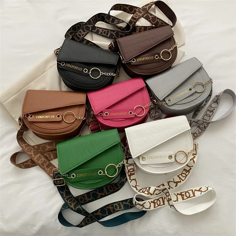 Green Chain Strap Saddle Bag for Women