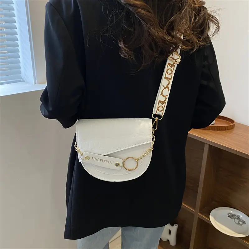 Green Chain Strap Saddle Bag for Women
