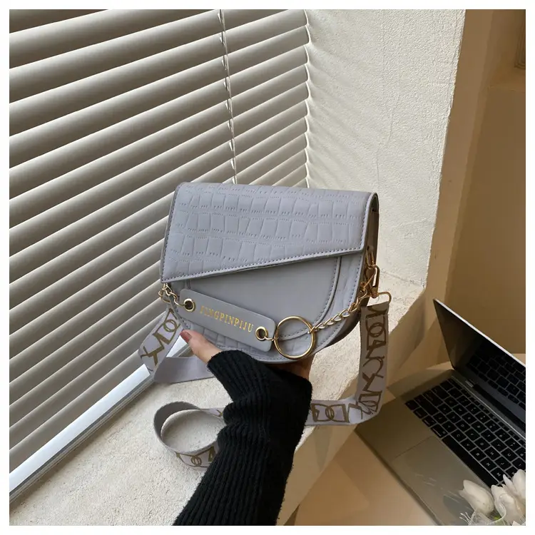 Green Chain Strap Saddle Bag for Women