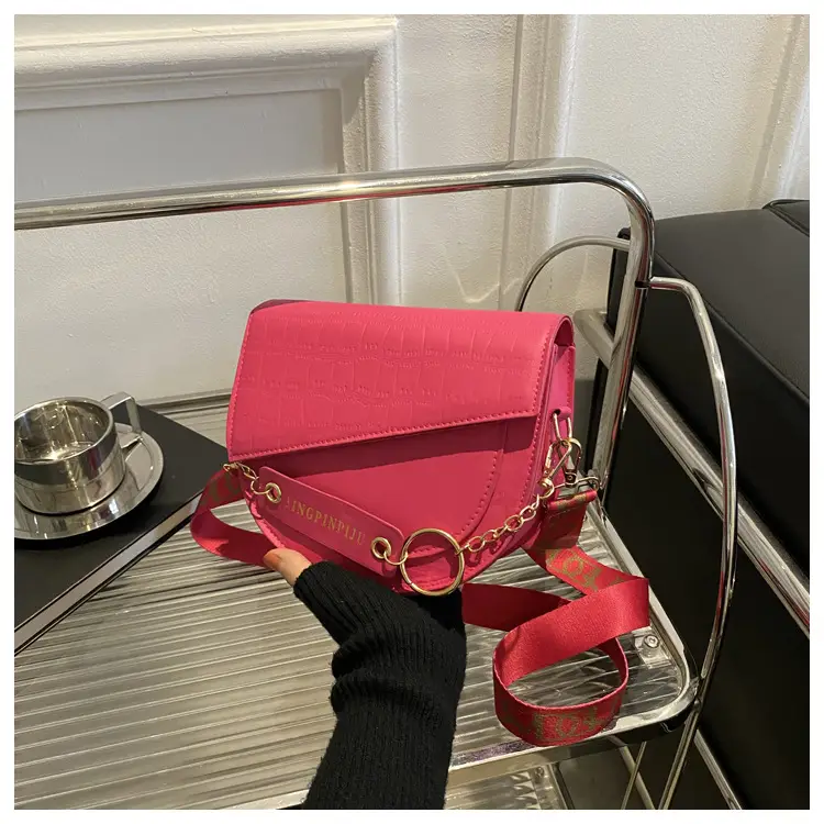 Green Chain Strap Saddle Bag for Women