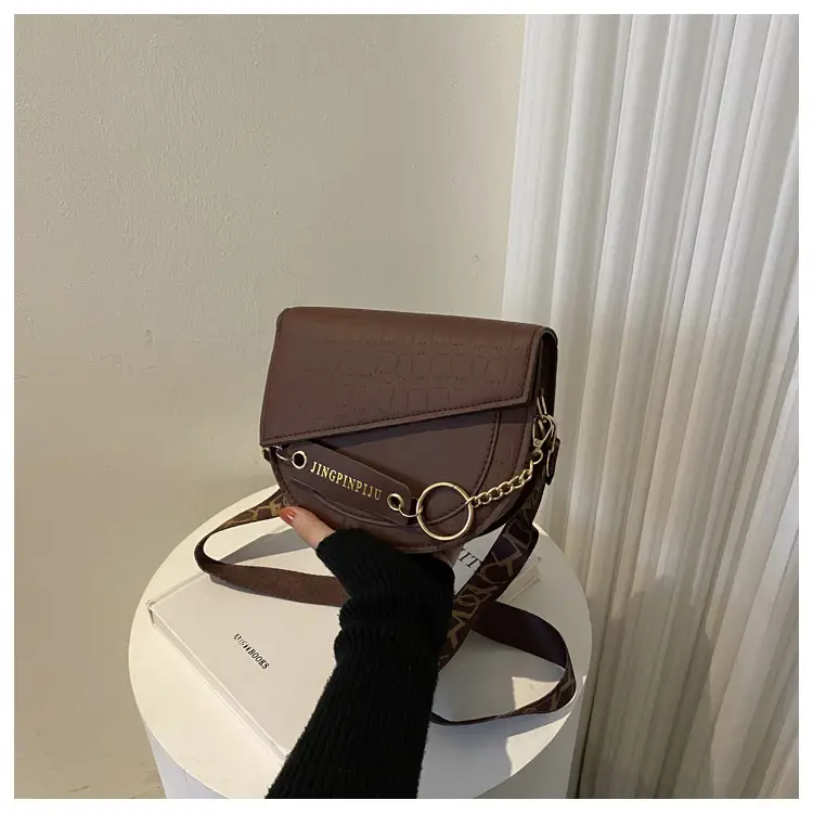 Green Chain Strap Saddle Bag for Women