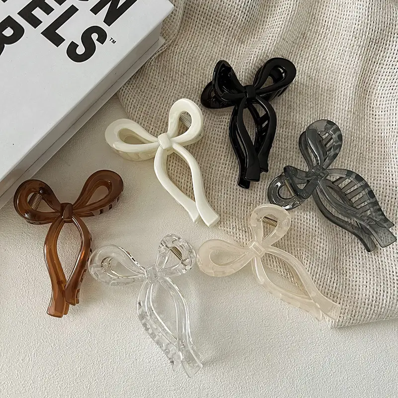Korean Style Bow Hair Clips Wholesale Plastic Large — feature 1