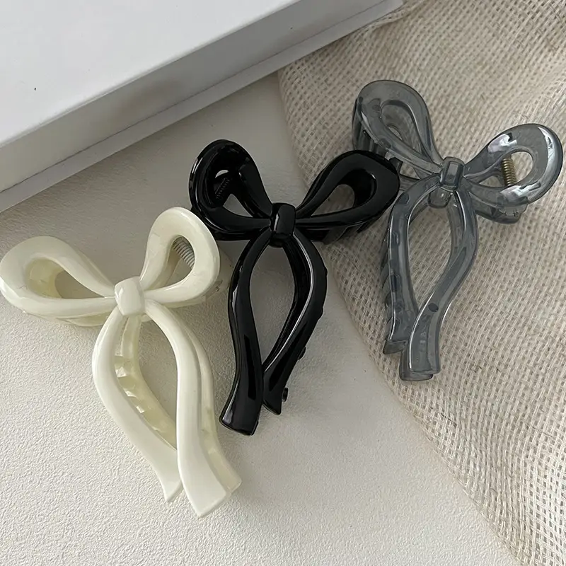 Korean Style Bow Hair Clips Wholesale Plastic Large — feature 2