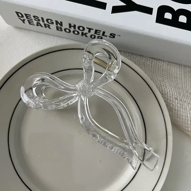 Korean Style Bow Hair Clips Wholesale Plastic Large — feature 5