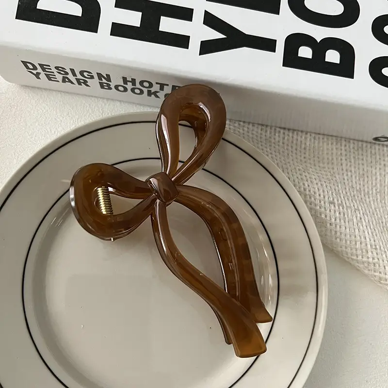 Korean Style Bow Hair Clips Wholesale Plastic Large - Image 3