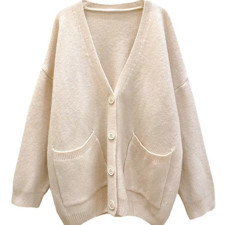 2025 Women's Blue Knitted Cardigan Jacket Mid-Length - Image 9