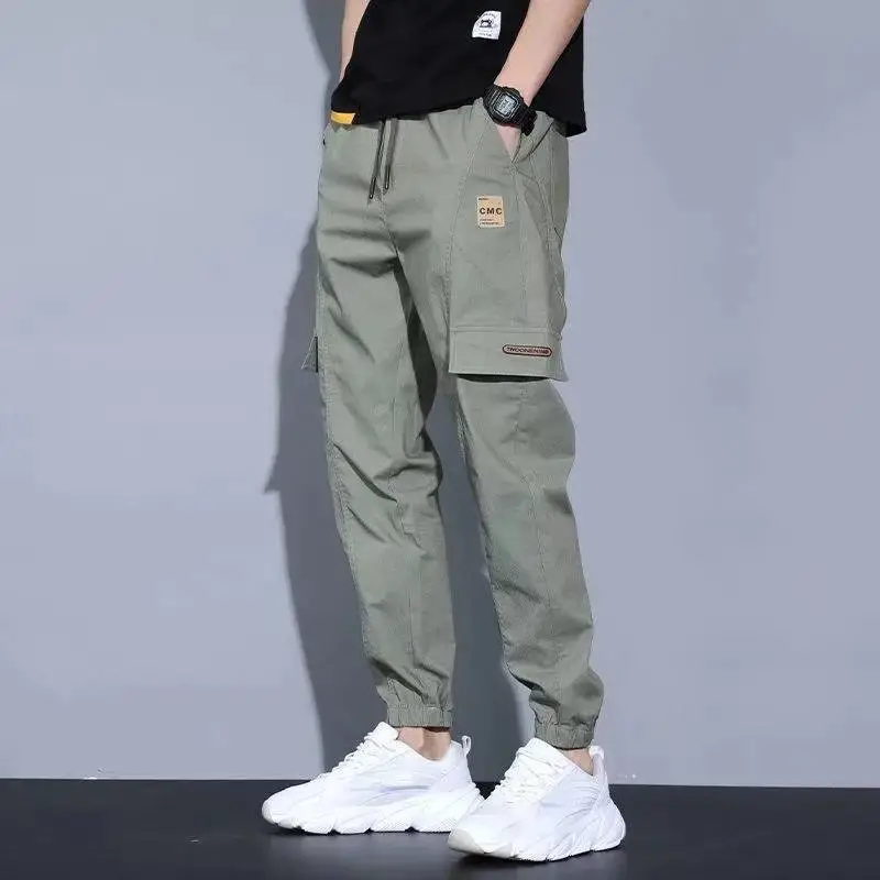 Men's Slim Fit Wool Pants Olive Green Add Wear