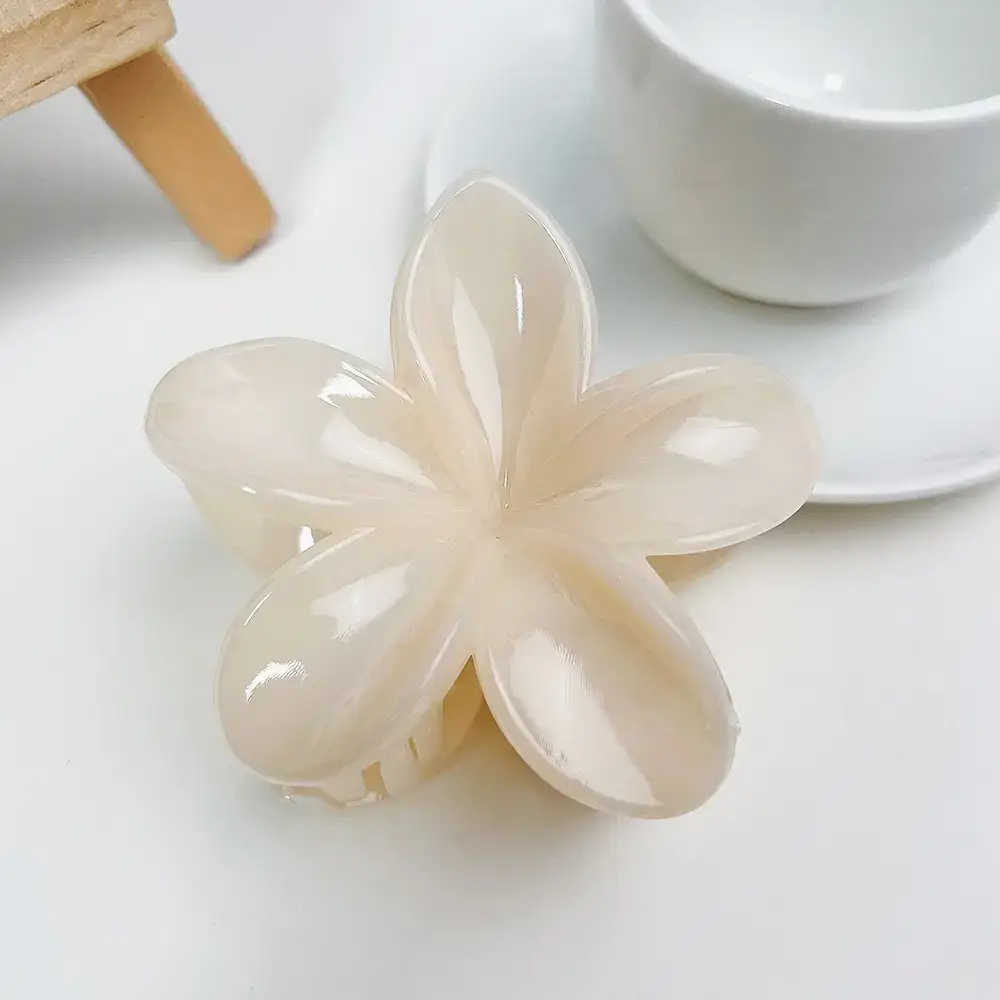 Black Frosted Egg Flower Hair Clip for Women - Image 8