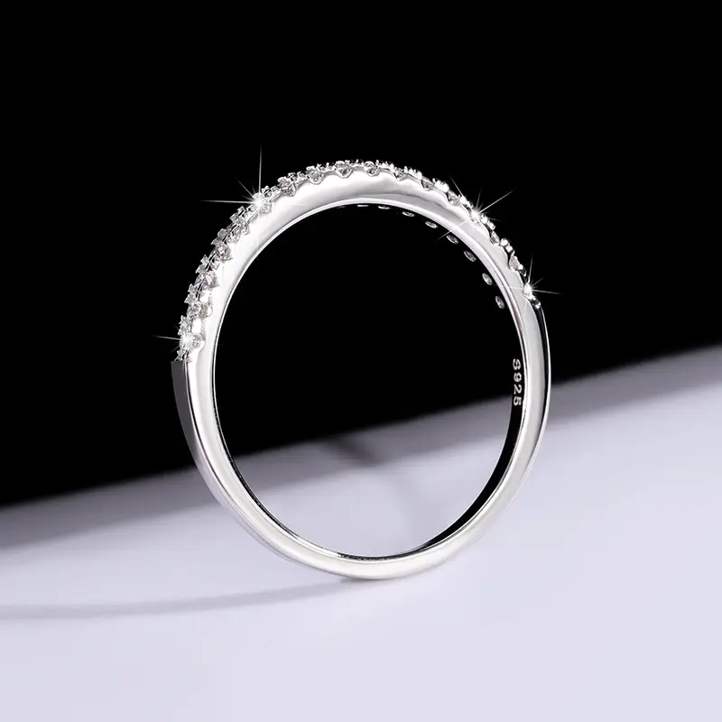 S925 Sterling Silver Mosan Diamond Row Ring for Women - Image 2