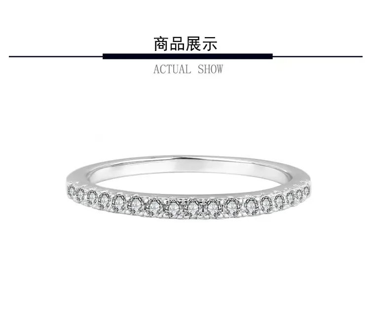 S925 Sterling Silver Mosan Diamond Row Ring for Women — feature 10