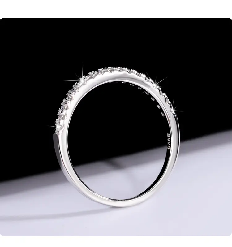S925 Sterling Silver Mosan Diamond Row Ring for Women — feature 15