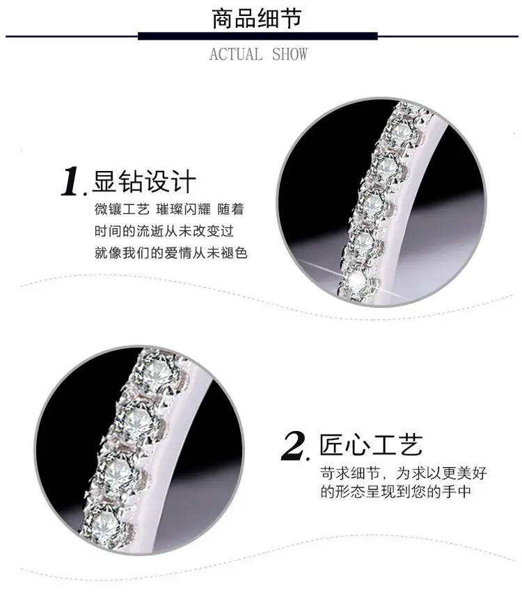 S925 Sterling Silver Mosan Diamond Row Ring for Women — feature 8