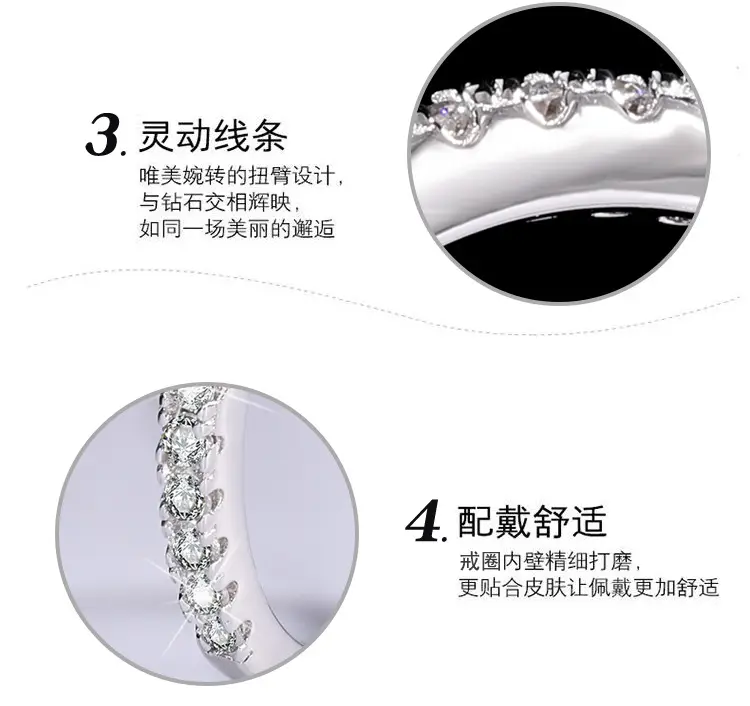 S925 Sterling Silver Mosan Diamond Row Ring for Women — feature 9