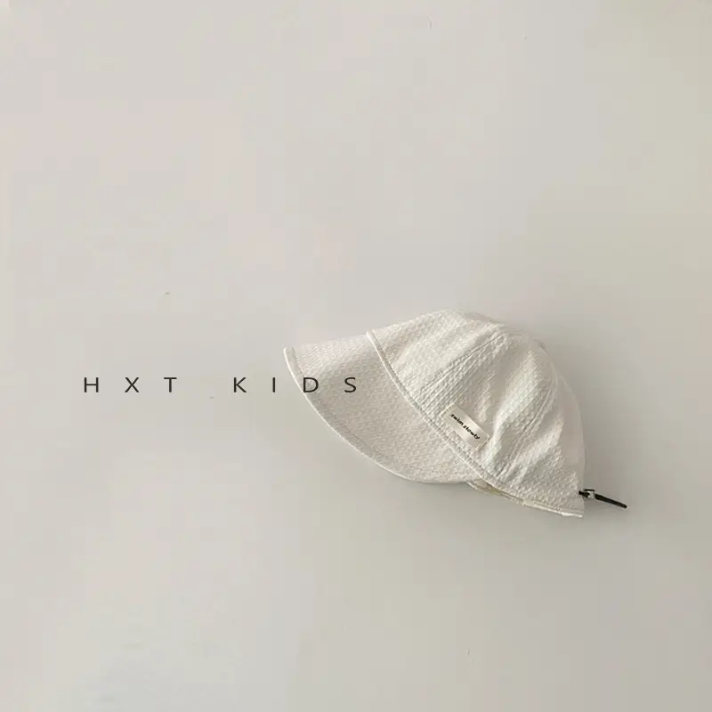 Children's White Sun Hat with Big Brim - Image 2