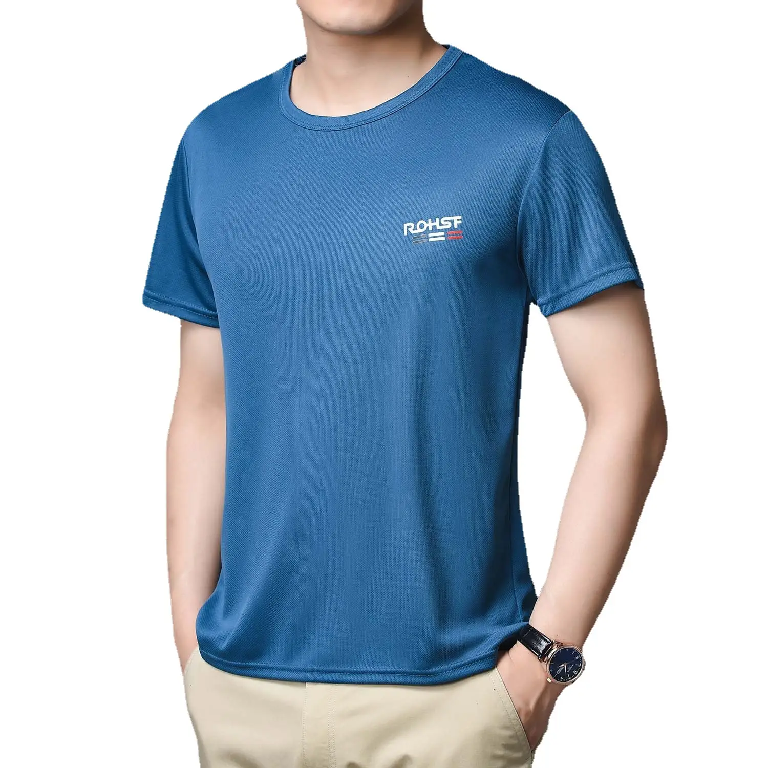 Men Blue Mesh T-Shirt Large 3 Bar - Image 23