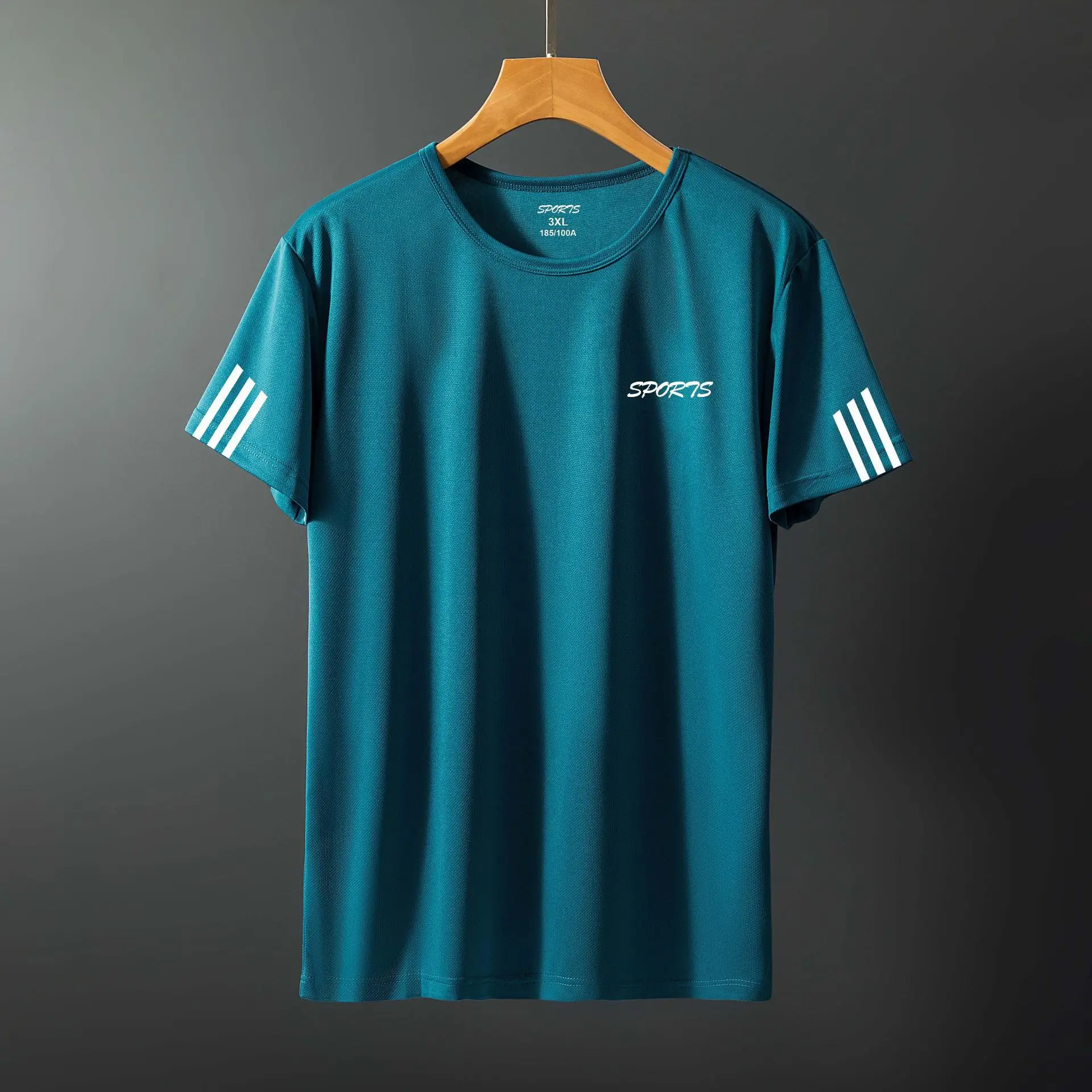 Men Blue Mesh T-Shirt Large 3 Bar - Image 17