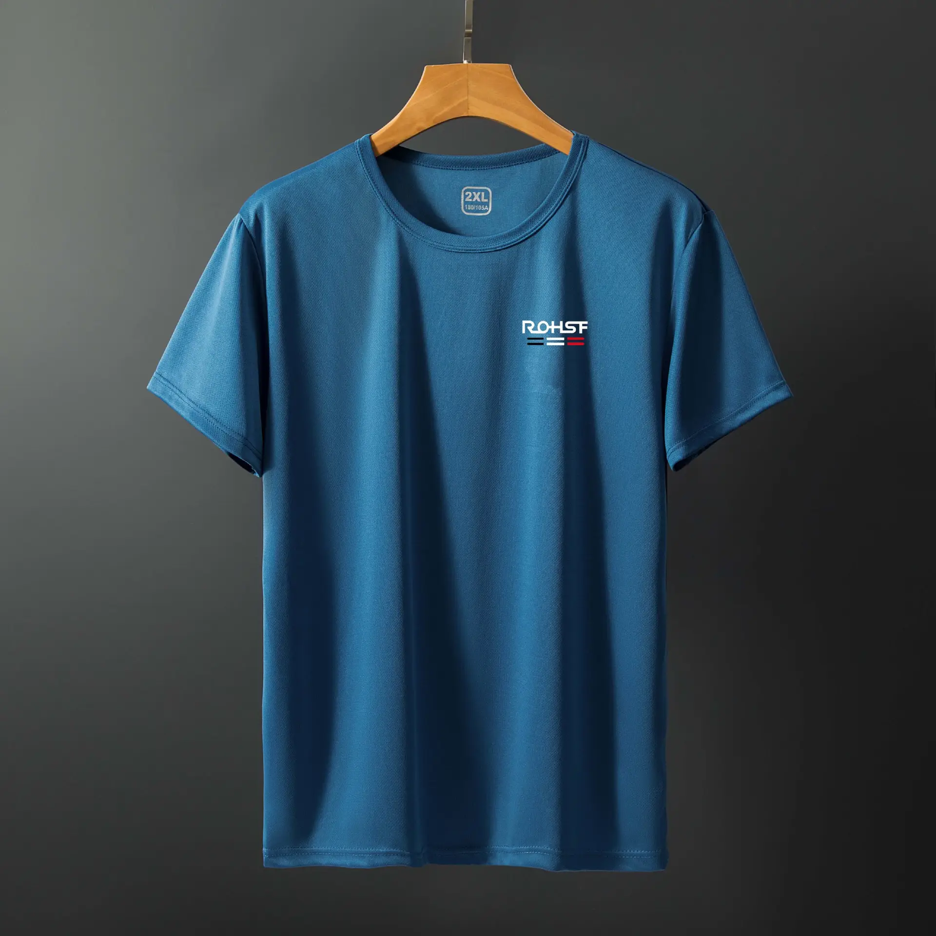 Men Blue Mesh T-Shirt Large 3 Bar - Image 3
