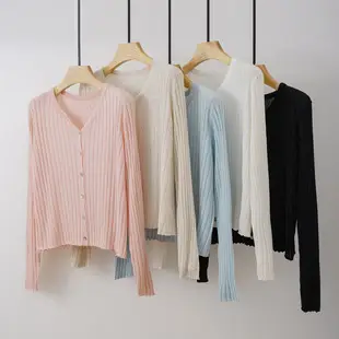 2024 Knitted Striped V-Neck Shirt Black White — feature 5
