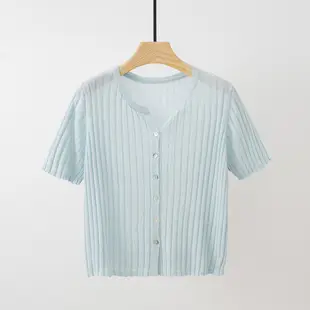 2024 Knitted Striped V-Neck Shirt Black White — feature 9