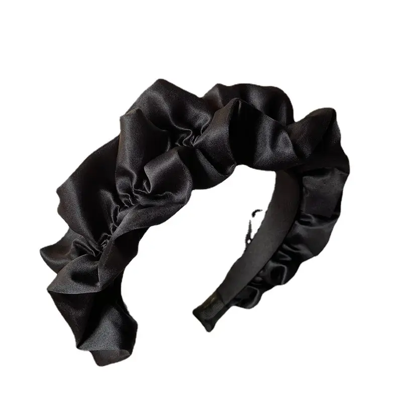 Women's White Pleated Skull Top Headband with Black Strap - Image 7